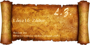László Zádor névjegykártya